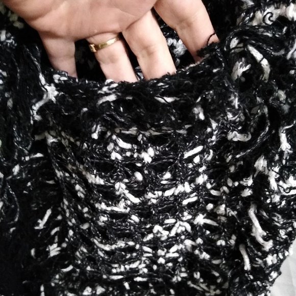 FoxieDox black and white duster cardigan sweater NWT Size Large - Picture 4 of 9